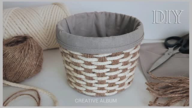 Взяла пластиковое ведёрко, джут, хлопковый шнур и сделала красивый органайзер смотреть онлайн