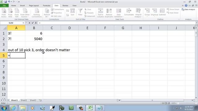Excel 2010: Factorials, Combinations, and Permutations смотреть онлайн