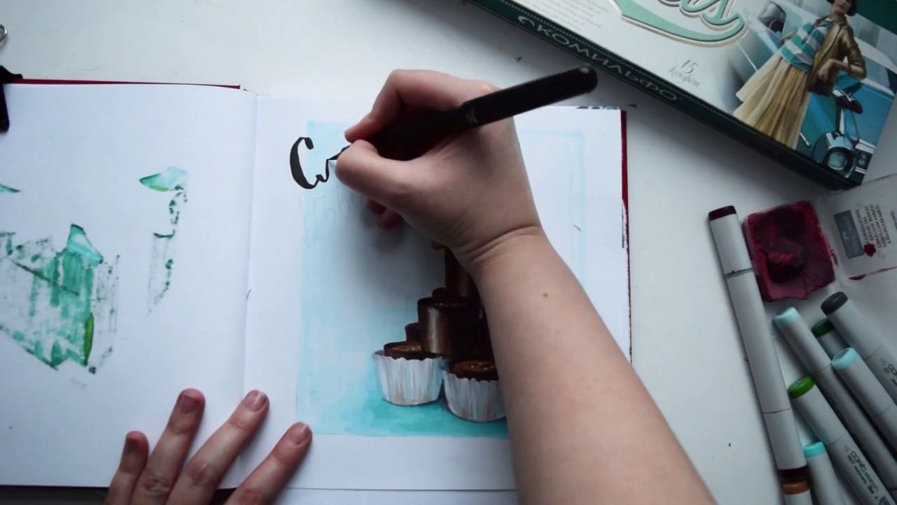 Скетчинг маркерами: рисуем шоколадные конфеты Комильфо смотреть онлайн