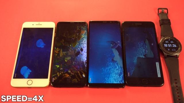 iPhone 8 Plus vs Note 8 vs S8 Plus vs 7 Plus - Battery Drain Test! смотреть онлайн