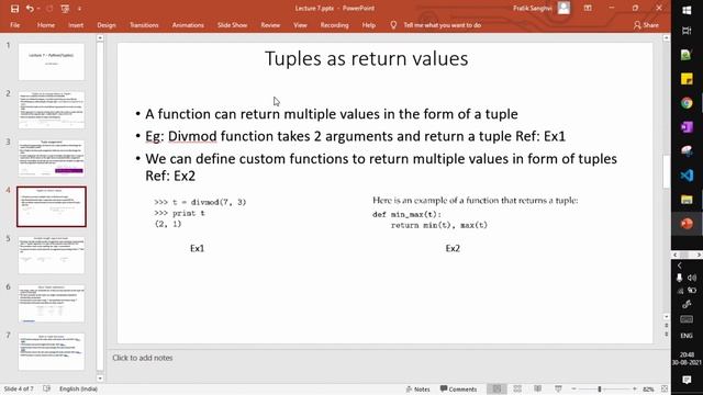 Lecture 7 - Python - Tuples смотреть онлайн