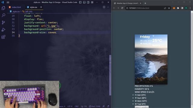 ASMR Programming - Minimal Weather App Ui Design - No Talking смотреть онлайн