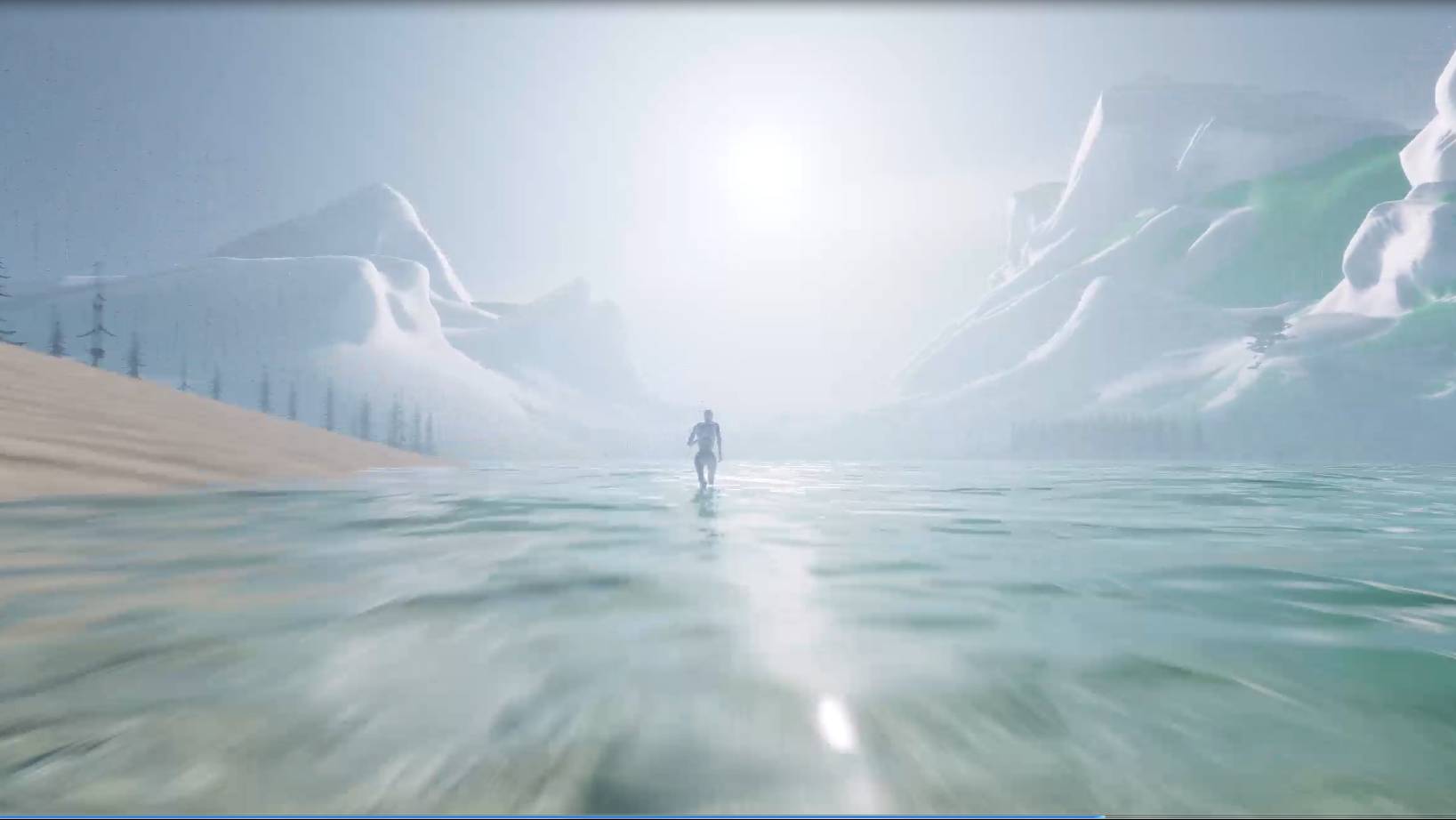 Unity3d набросок сцены с горным озером