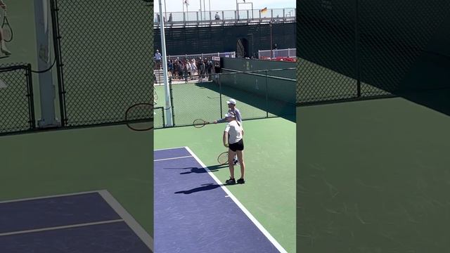 Tennis Grand Slam Champion Elena Rybakina Serve Practice March 7, 2023 BNP Paribas Open Indian Well