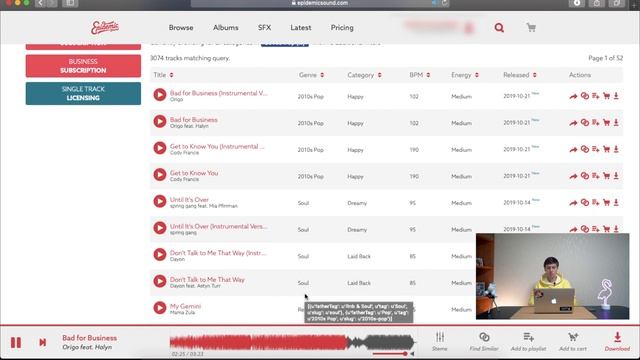 Как пользоваться Epidemic Sound