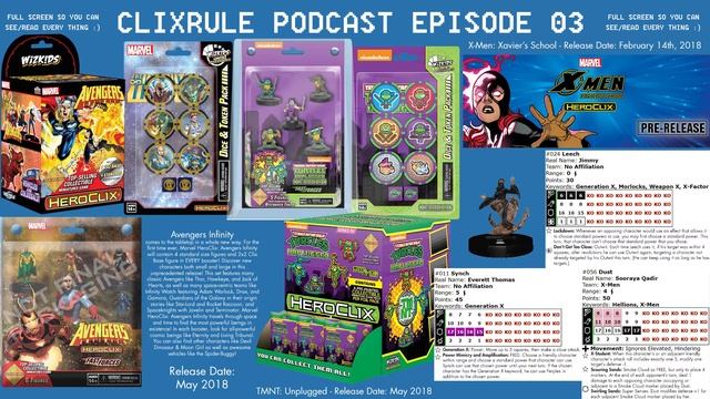 Heroclix - ClixRule Podcast #3 - Avengers Infinity, TMNT Unplugged, Xavier's School смотреть онлайн