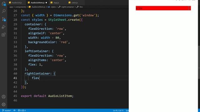 #6 - Single Audio Item Component - Music Player With Expo React Native смотреть онлайн