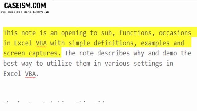 Subs, Functions and Event Procedures in Excel VBA Case Study Help - Caseism.com смотреть онлайн