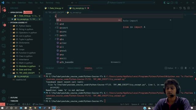 Try and Except in python смотреть онлайн