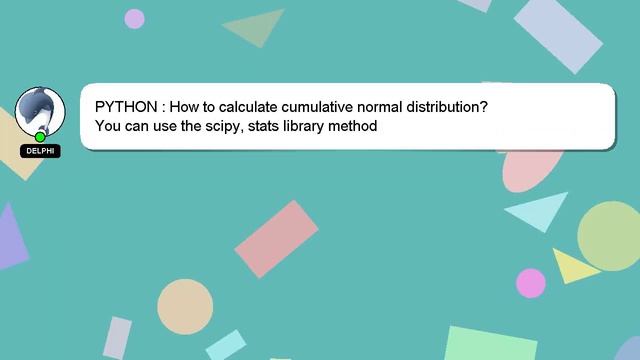 PYTHON : How to calculate cumulative normal distribution? смотреть онлайн