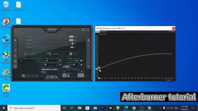 How to lock gpu core clock on Windows using Afterburner curve editor смотреть онлайн