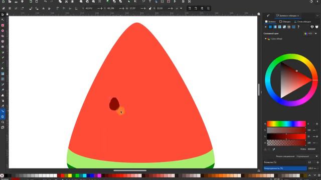 Drawing process of watermelon vector icon. Made in Inkscape. Speed art. смотреть онлайн