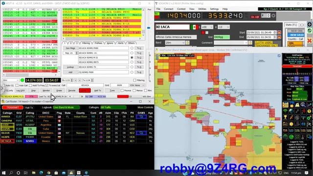 FT8 - WSJT-X - GridTracker - LOG4OM - Working Together - Demo by 9Z4RG смотреть онлайн
