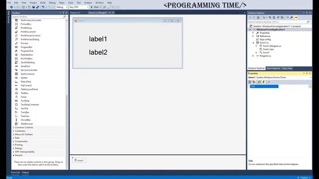 C# windows forms Display the current time / Вывод текущего времени. смотреть онлайн
