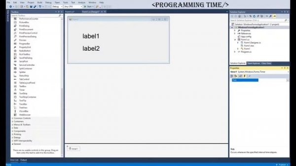 C# windows forms Display the current time / Вывод текущего времени.