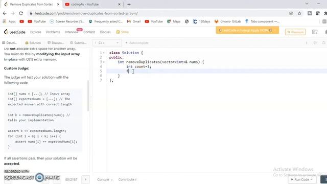 #1 Leetcode , Remove duplicates from Array Solution смотреть онлайн