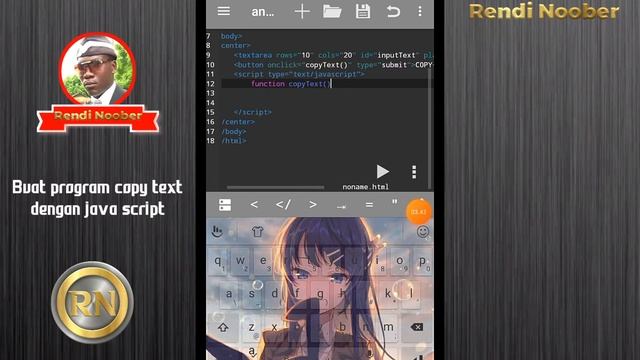 Buat program copy text dengan javascript | android | Rendi Noober смотреть онлайн