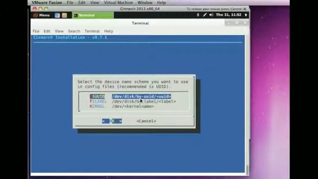 Linux Cinnarch 2013 Installation on VMware Fusion 5 смотреть онлайн