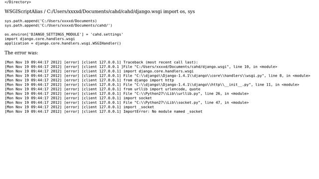 DevOps & SysAdmins: ImportError: No module named _socket? WSGI Deployment into Apache смотреть онлайн