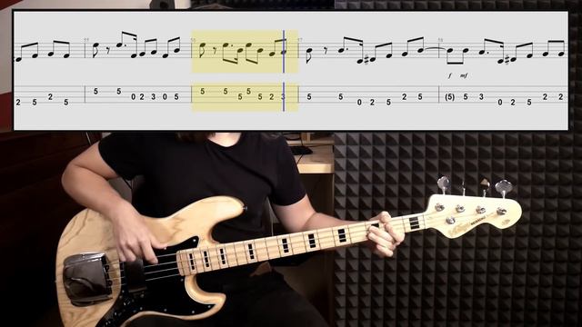 Stealers Wheel - Stuck In The Middle With You (bass cover with tabs in video) смотреть онлайн