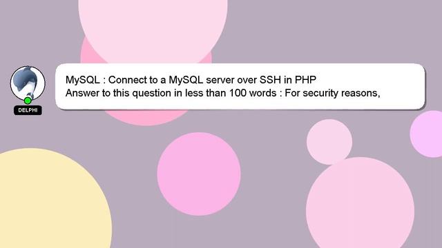 MySQL : Connect to a MySQL server over SSH in PHP смотреть онлайн