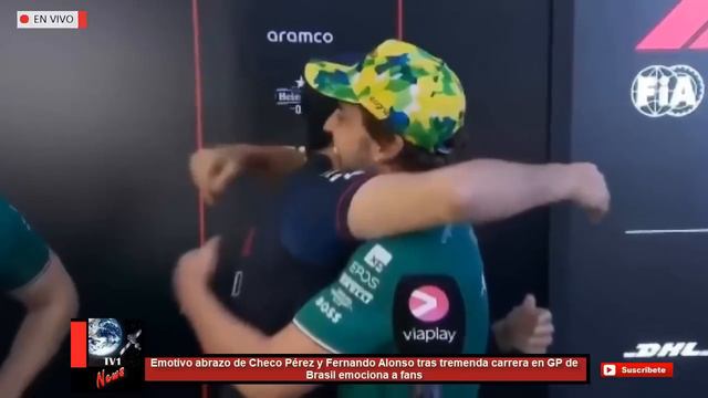 Emotivo abrazo de Checo Pérez y Fernando Alonso tras tremenda carrera en GP de Brasil emociona a fa смотреть онлайн
