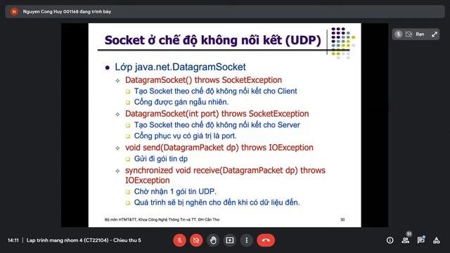 Tuần 9 Phần 1 Lập Trình Mạng | UDP Socket trong Java | Dạy Học Online смотреть онлайн