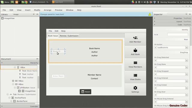 JavaFX Library Software #11 : Selecting Book For Issue Operation смотреть онлайн