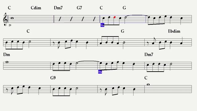 STRANGERS IN THE NIGHT--C-(Play Along)-:Guitar,Keyboard,Flute,Melodica,Violin,Piano,Ukulele,Recorde