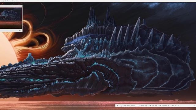 crystal spaceship drawing process in photoshop | space ART смотреть онлайн