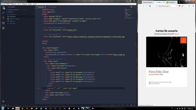 Animaciones CSS3 y SASS creando unas cartas de usuario - 01 смотреть онлайн