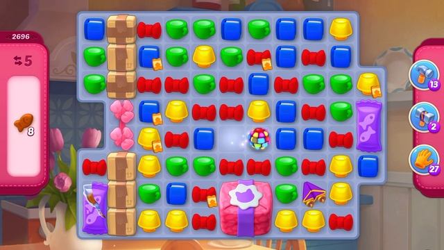 HomeScapes Level 2696 no boosters (14 moves) смотреть онлайн