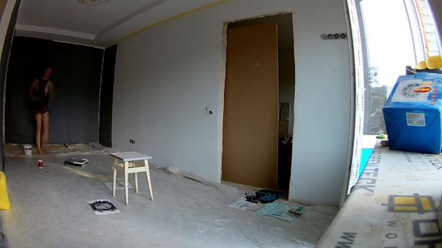 ТЕМНЫЕ СЕРЫЕ СТЕНЫ//КРАШУ СТЕНЫ ВПЕРВЫЕ В ЖИЗНИ // SATISFYING WALL PAINTING // TIMELAPSE смотреть онлайн
