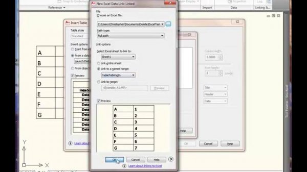 AutoCAD Excel Data Link