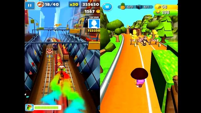 Subway Surfers New York VS Adventure Dora Games Run Android iPad iOS Gameplay HD смотреть онлайн