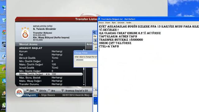 FIFA 2013 Para hilesi Cheat Engine 6.2 смотреть онлайн