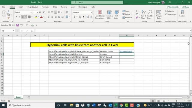 Hyperlink cells with links from another cell in Excel смотреть онлайн