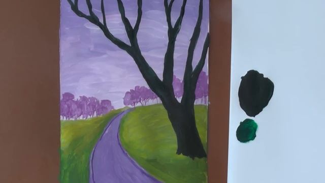 Как нарисовать ОСЕНЬ гуашью .Романтичная пара в парке Уроки рисования | Art School смотреть онлайн