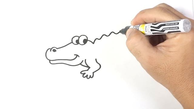 How to DRAW CROCODILE EASY Step by Step смотреть онлайн