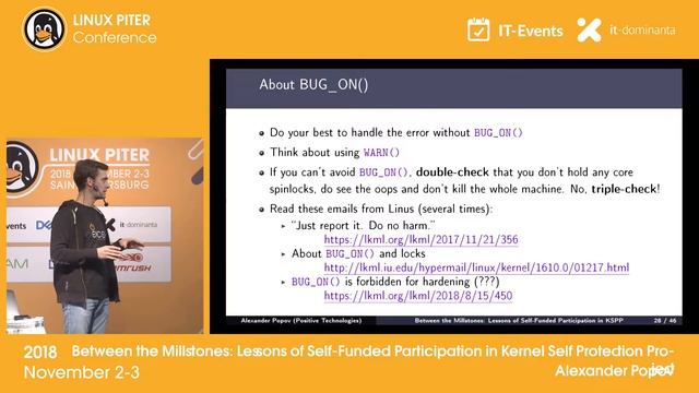[RUS] Alexander Popov: "Between the Millstones" / #LinuxPiter смотреть онлайн