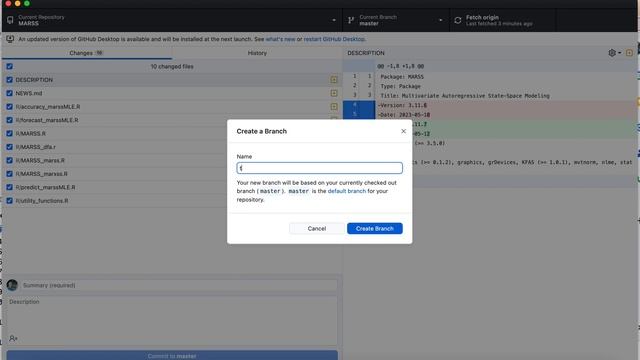 GitHub Desktop: Taking changes with you to a new branch смотреть онлайн