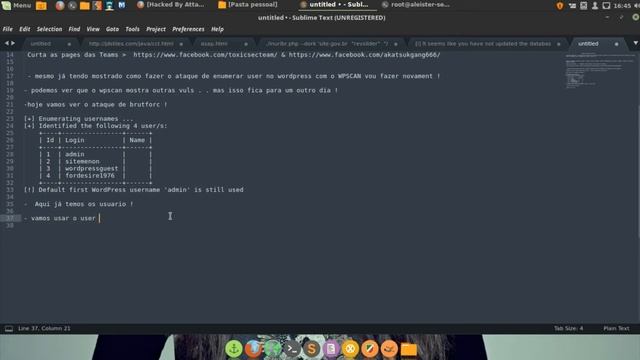 Brute Force Wordpress - Wpscan | Toxic Security Team | смотреть онлайн