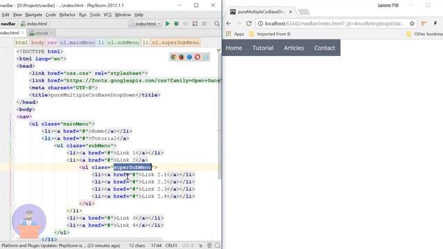 How to create multilevel dropdown navigation bar using HTML and CSS only смотреть онлайн