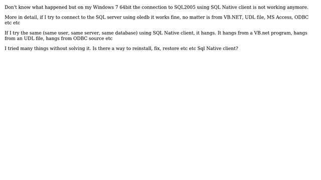 Fix/Reinstall SQL Native Client? смотреть онлайн