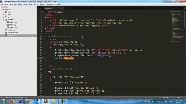 PHP: MySQL (PDO) How to delete image and data from database and folder with PHP POD? смотреть онлайн