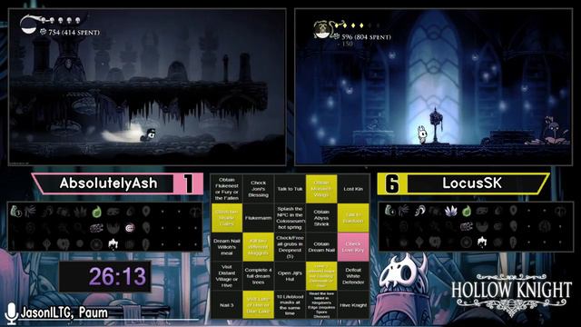 AbsolutelyAsh vs LocusSK. Hollow Knight Lockout Bingo Tournament 2020 смотреть онлайн