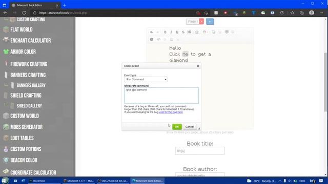 How to make a clickable book in minecraft смотреть онлайн