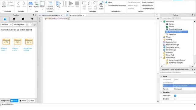 ROBLOX STUDIO - HOW TO SCRIPT PLAYERS CANT COLLIDE ! смотреть онлайн