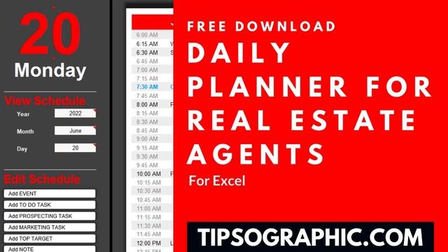 Real Estate Agent Daily Planner Template for Excel ► Free Download смотреть онлайн