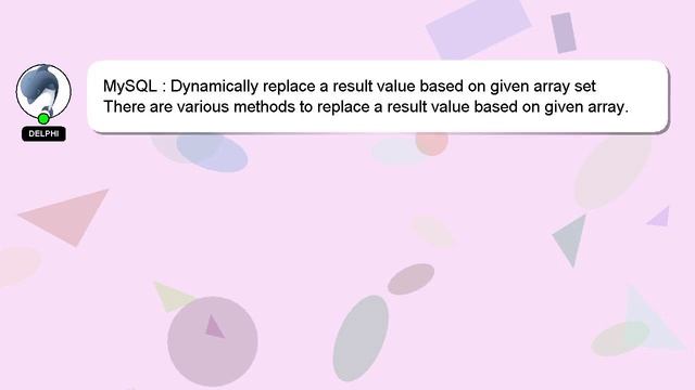MySQL : Dynamically replace a result value based on given array set смотреть онлайн